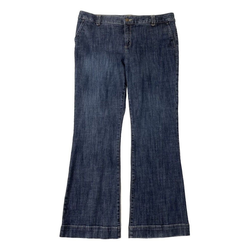 Lands’ End Women’s Classic Trouser Leg Jean Pant Stretch Denim Woman’s Size 18